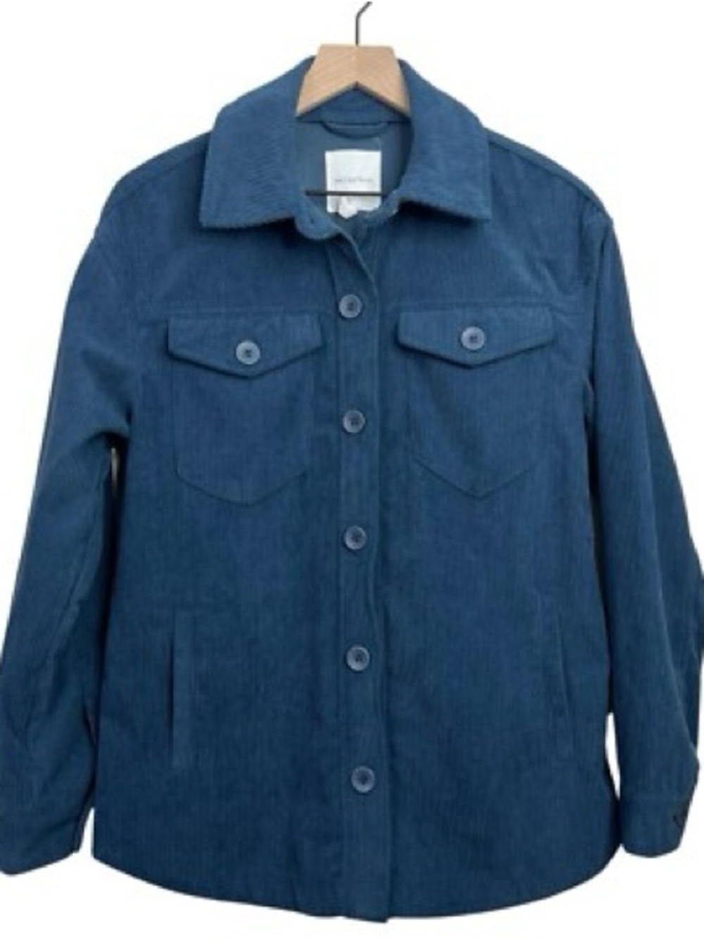 Anthropologie Avec Les Filles Jacket Blue Collared Shacket Corduroy Women’s - Picture 2 of 4